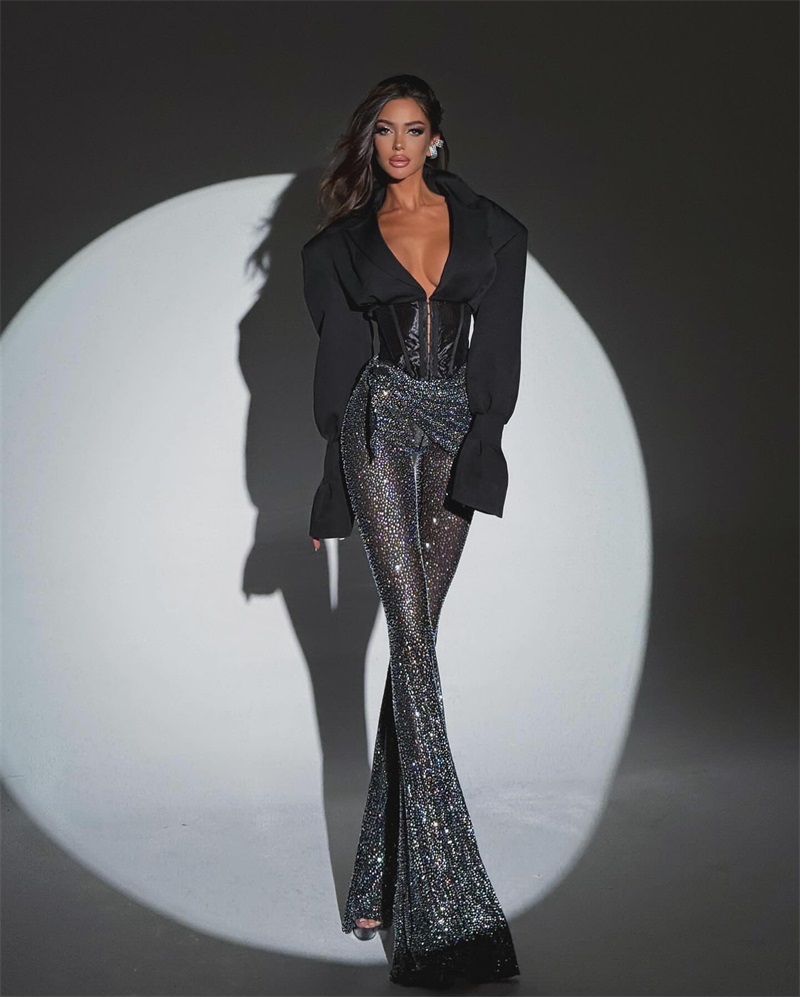 Women Luxury Formal Wear - Luxury Crystals Women Suit Set 2