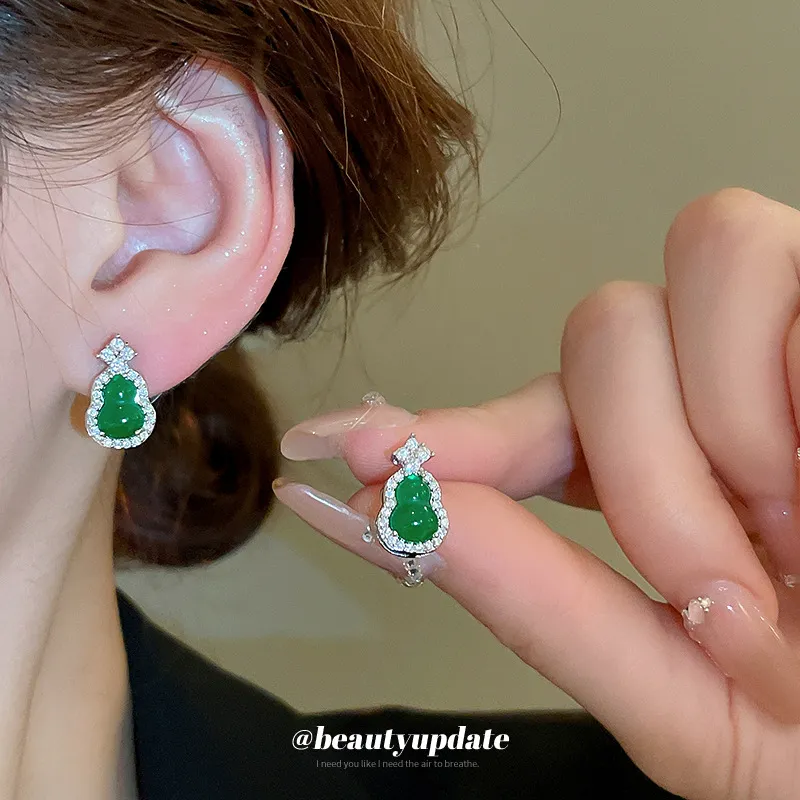 Pearl Earring Stud - 2026 Silver Needle New Chinese Gourd