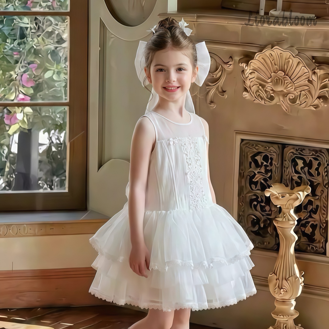 Formal Wear Gowns For Women - Girls' White Embroidered Formal Dress Tulle