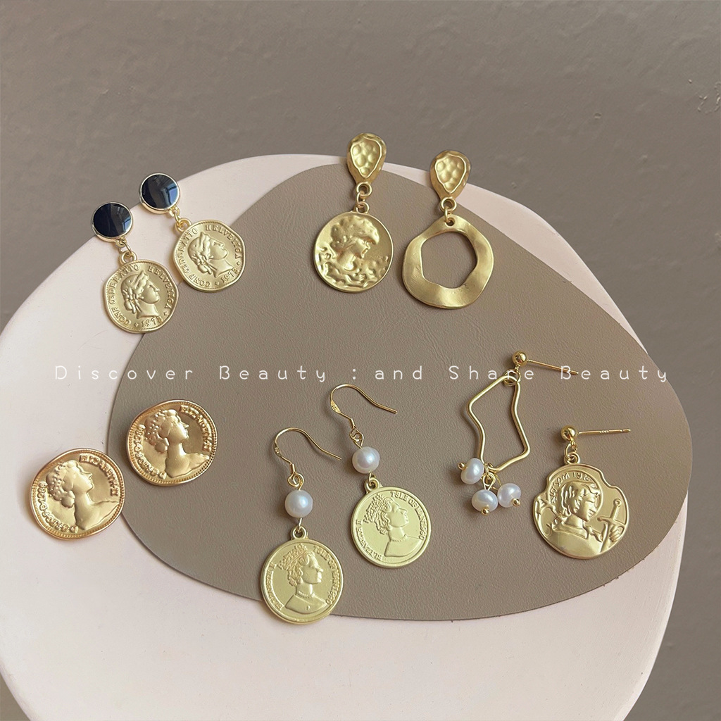 DIY accessories Baroque style  - Pearl Earring Stud บทวิจารณ์และราคา