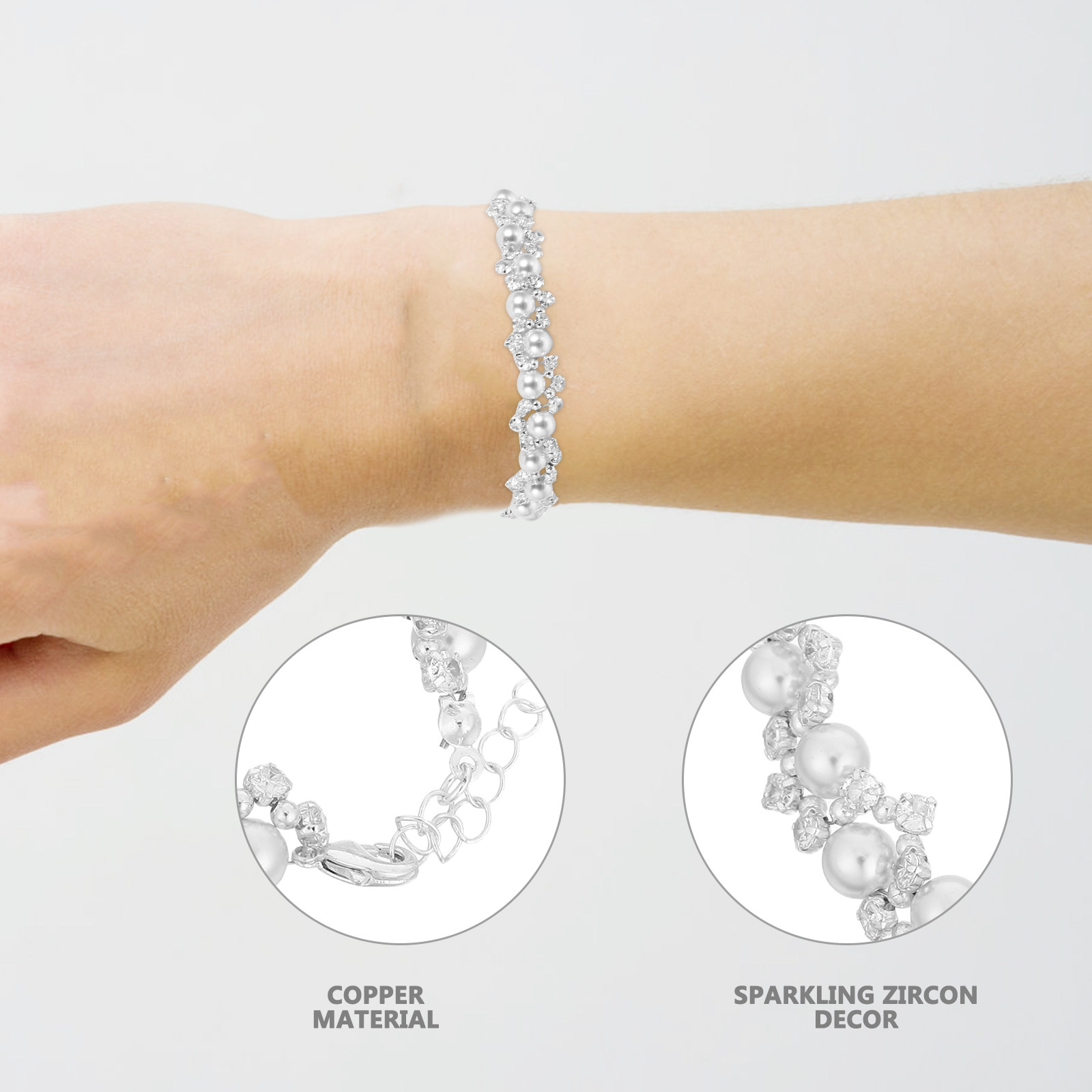 Faux Pearl Zircon Bracelet for - Women Luxury Formal Wear บทวิจารณ์และราคา