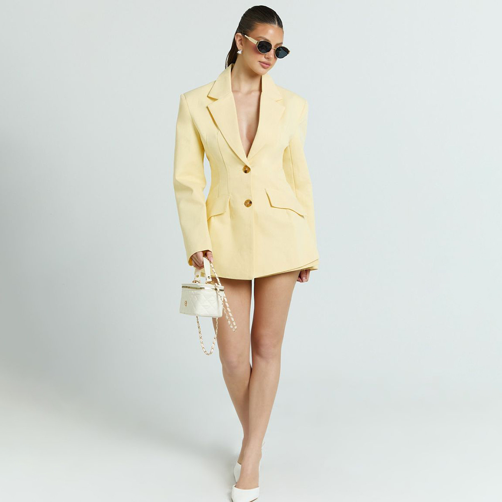 Light Yellow Women's 2Pic Suit - Women'S Office Formal Wear For Ladies บทวิจารณ์และราคา