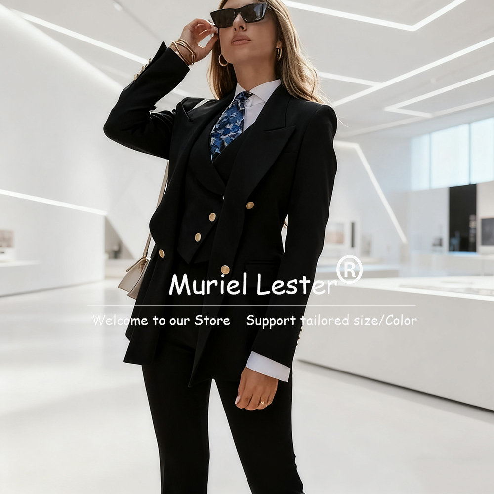Elegant Blue Women's Suits Dou - Blazer Set Women Formal บทวิจารณ์และราคา
