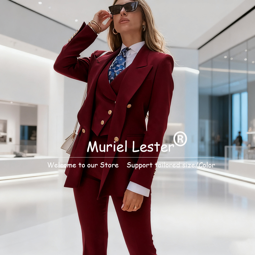 Elegant Blue Women's Suits Dou - Blazer Set Women Formal บทวิจารณ์และราคา