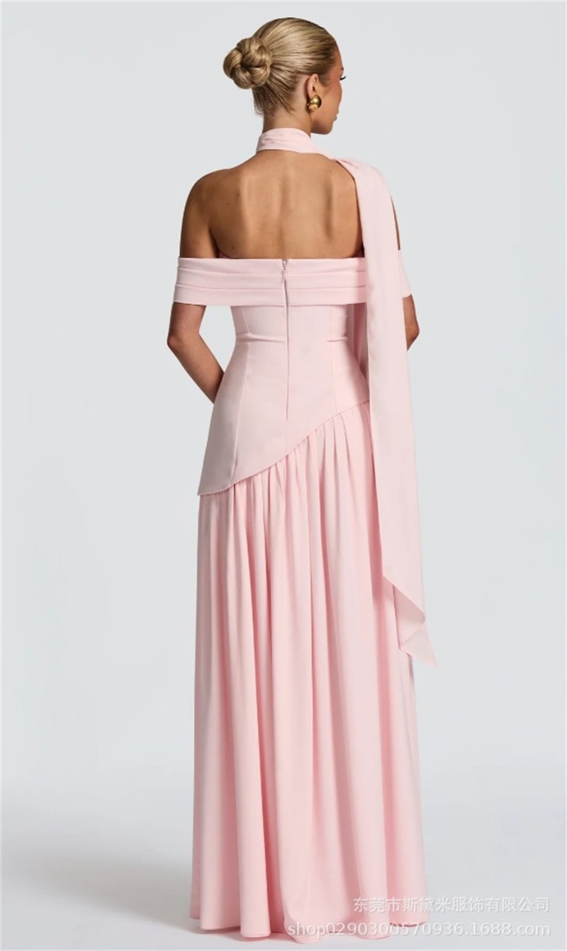 Pink Women Prom Dress With Sca - Formal Wear Gowns For Women บทวิจารณ์และราคา