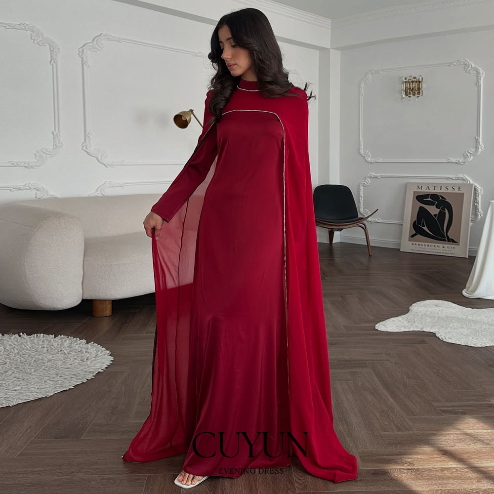 CUYUN Red Saudi Women Evening  - Women Formal Wear Dubai บทวิจารณ์และราคา
