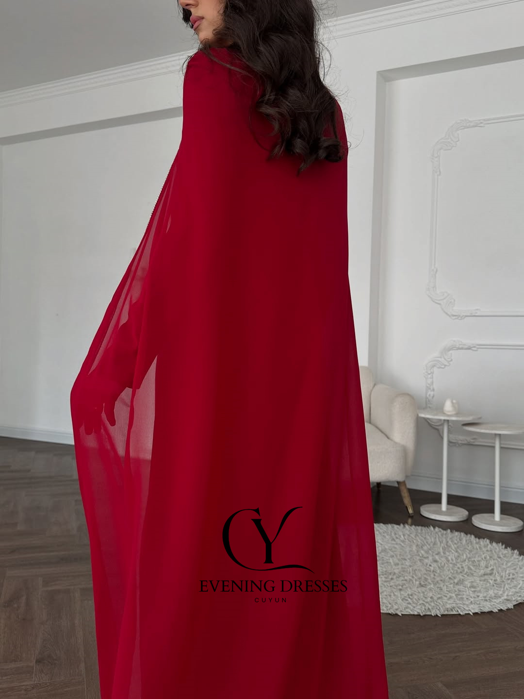 CUYUN Red Saudi Women Evening  - Women Formal Wear Dubai บทวิจารณ์และราคา