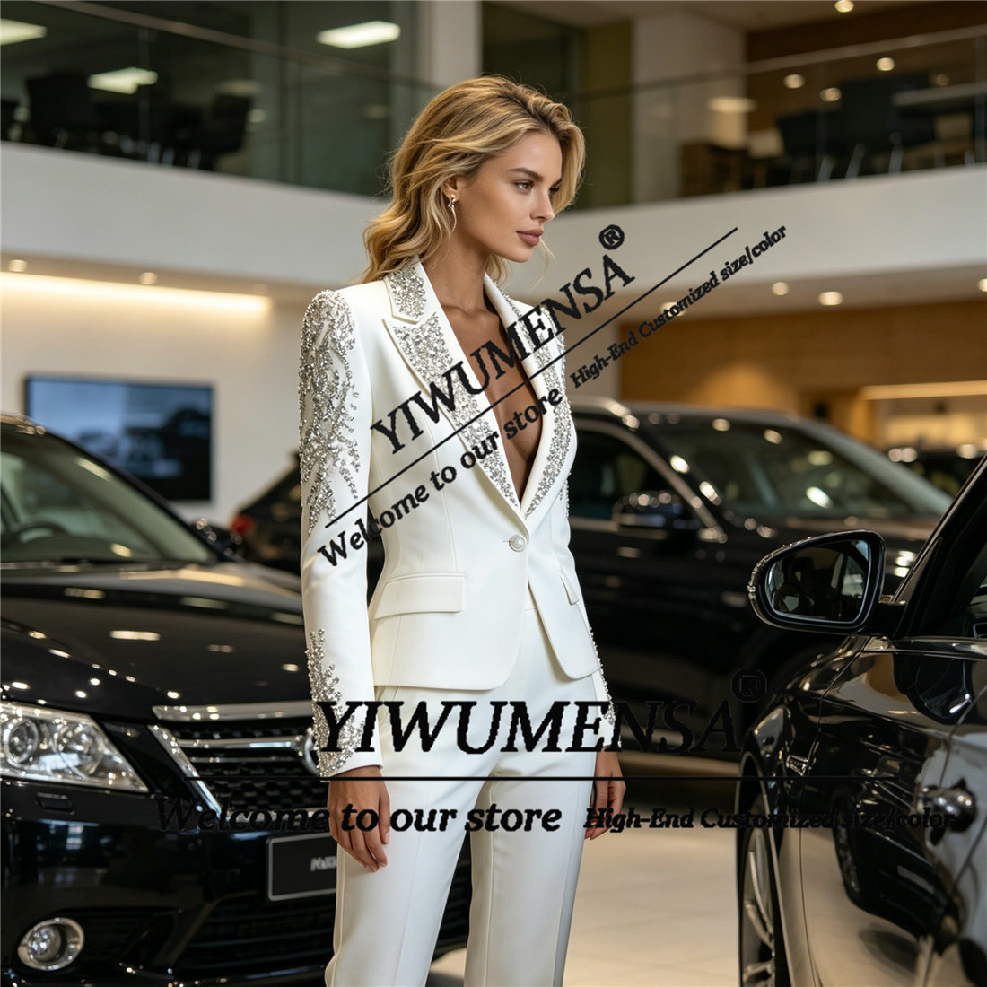 Luxury Women Suits 2 Pieces Se - Blazer Set Women Formal บทวิจารณ์และราคา