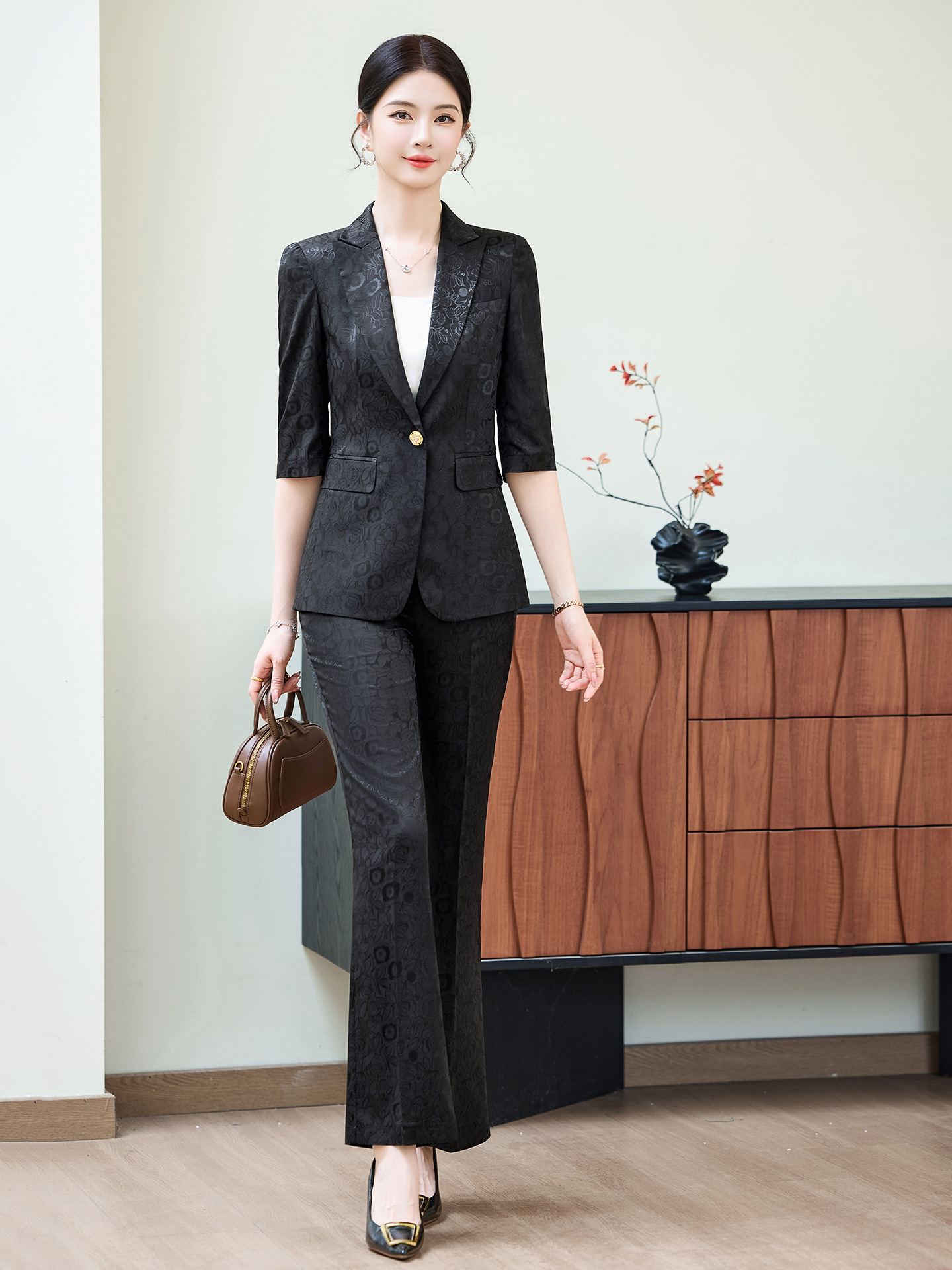 Fashion Apricot Half Sleeve Pr - Women'S Office Formal Wear For Ladies บทวิจารณ์และราคา