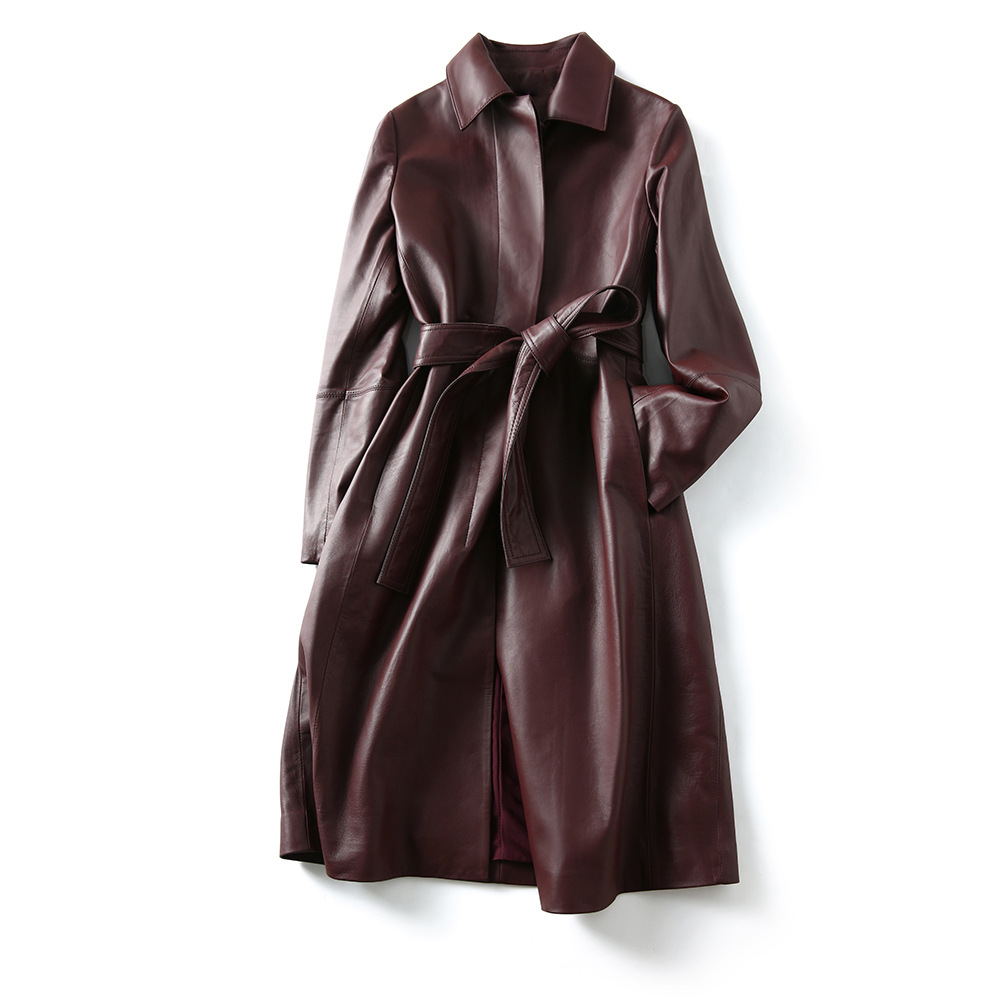 Women's Large Size Leather Coa - Trench Coat Formal บทวิจารณ์และราคา