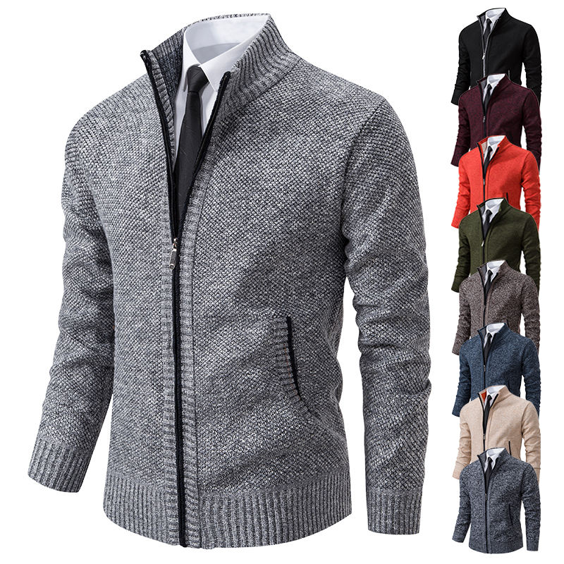 Mens Sweater Cardigan Knit Jac - Cashmere Sweater Formal บทวิจารณ์และราคา