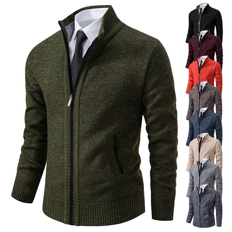 Mens Sweater Cardigan Knit Jac - Cashmere Sweater Formal บทวิจารณ์และราคา