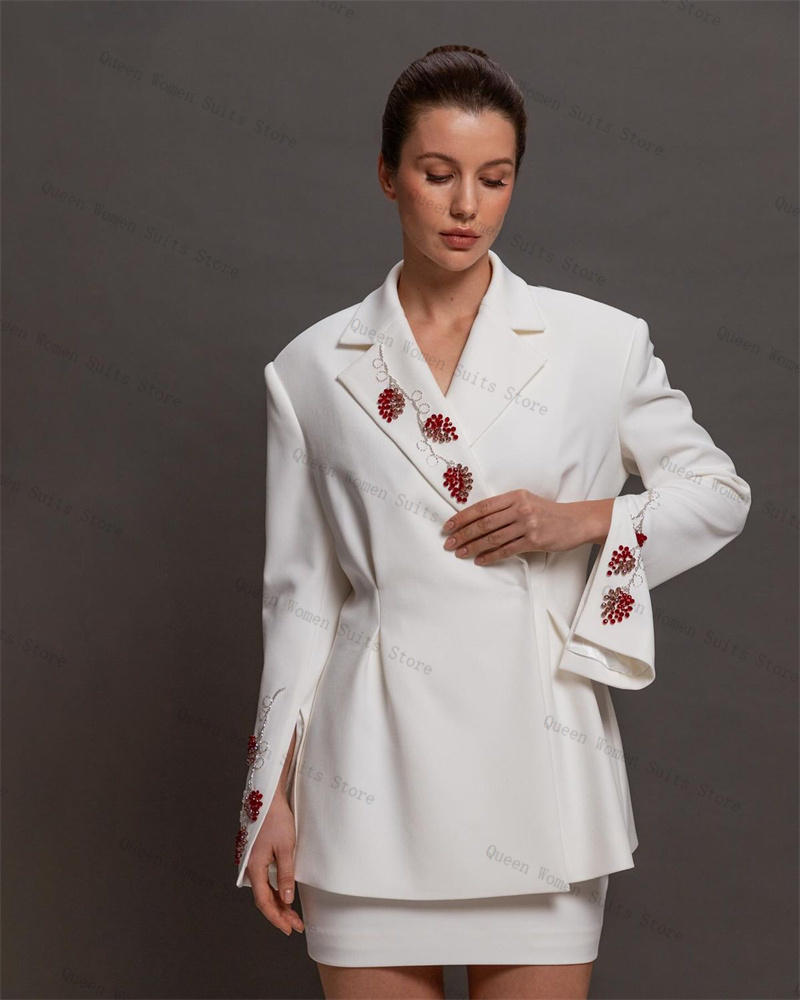 Luxury White Women Suit Skirt  - Women Luxury Formal Wear บทวิจารณ์และราคา