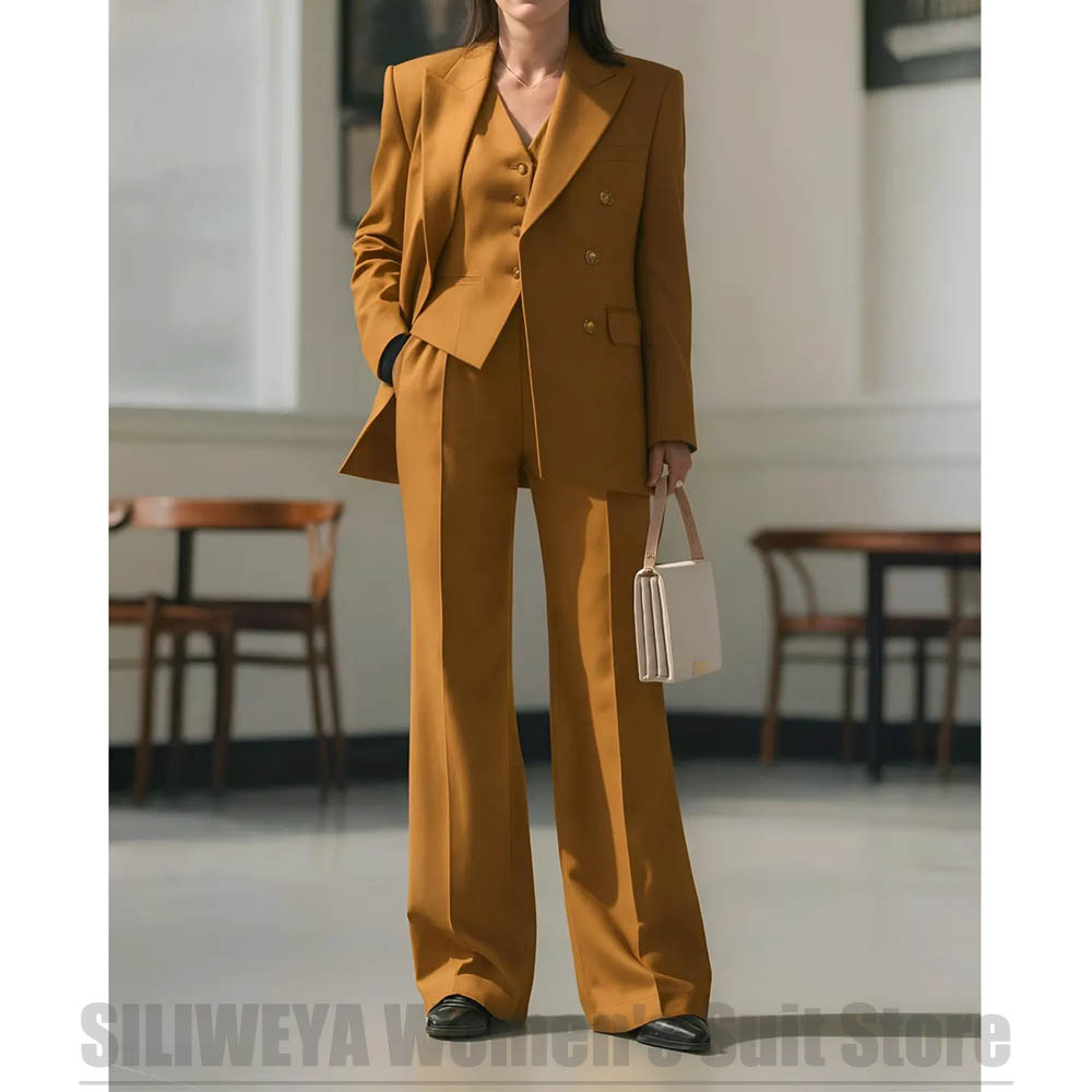 Women's Suit 3 Piece Double Br - Women Formal Wear Shirt And Pant บทวิจารณ์และราคา