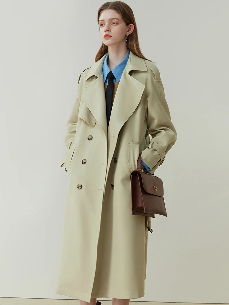 FSLE Classic Fashion Double-br - Trench Coat Formal บทวิจารณ์และราคา