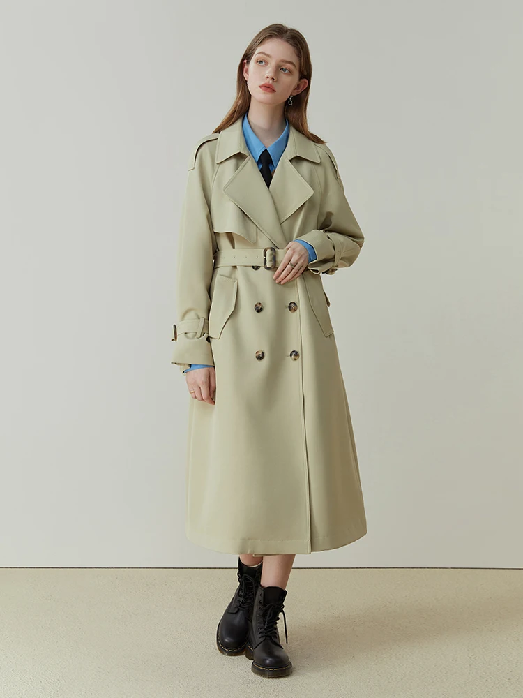 FSLE Classic Fashion Double-br - Trench Coat Formal บทวิจารณ์และราคา