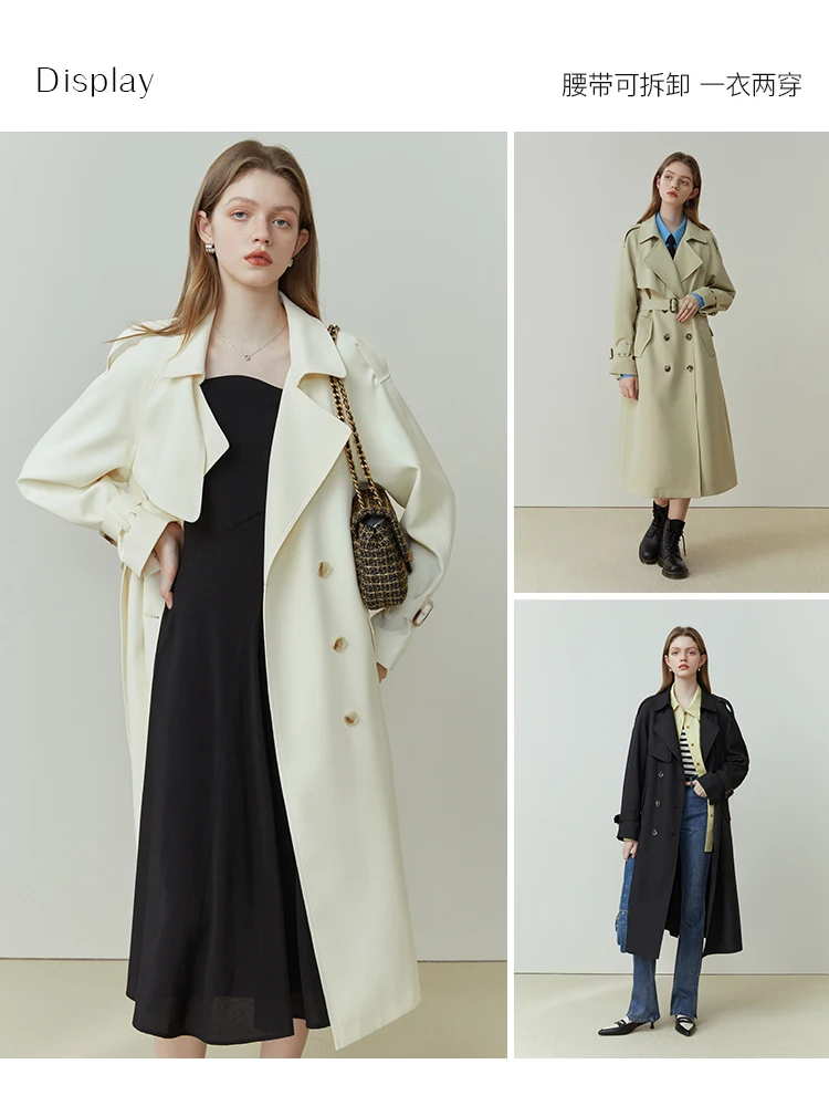 FSLE Classic Fashion Double-br - Trench Coat Formal บทวิจารณ์และราคา