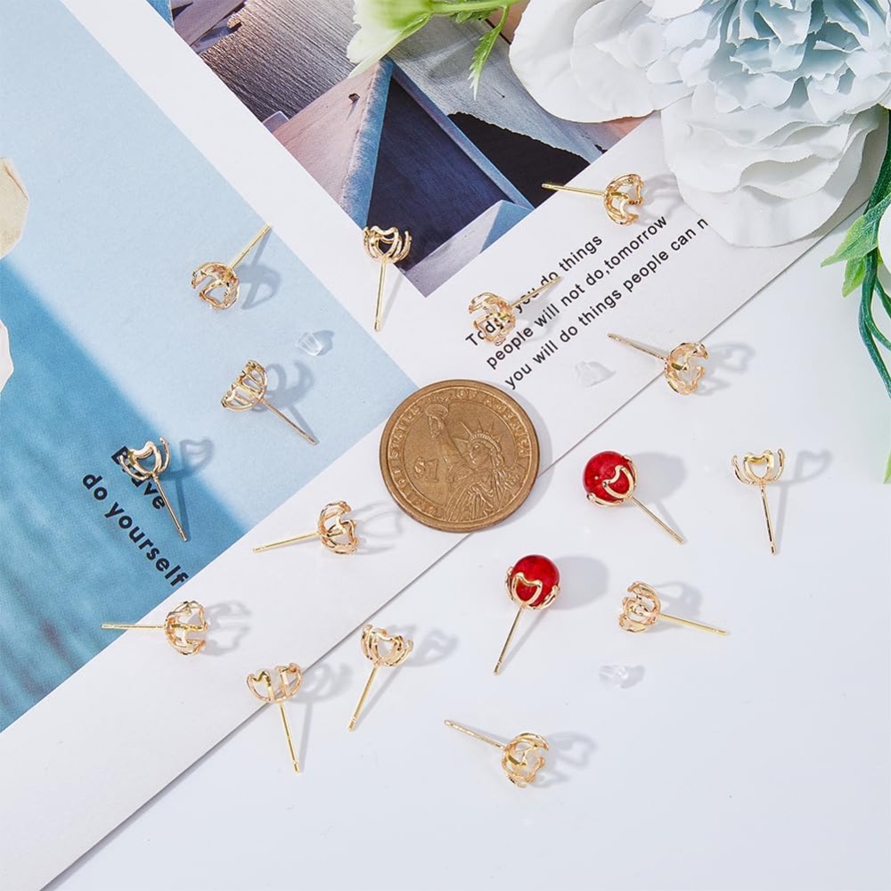30Pcs Earring Mounting 4-Heart - Pearl Earring Stud บทวิจารณ์และราคา