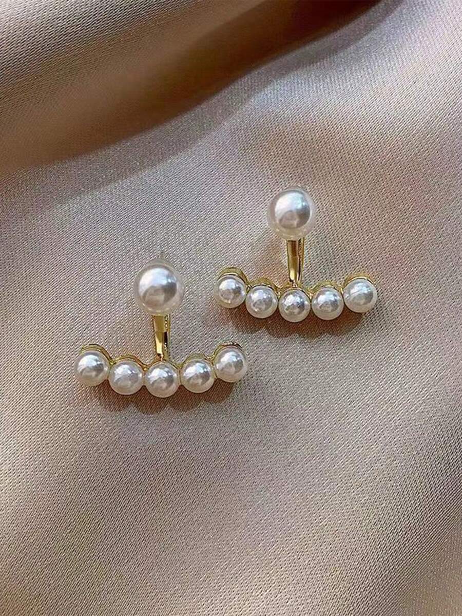1pair Minimalist Heart Pearl S - Pearl Earring Stud บทวิจารณ์และราคา