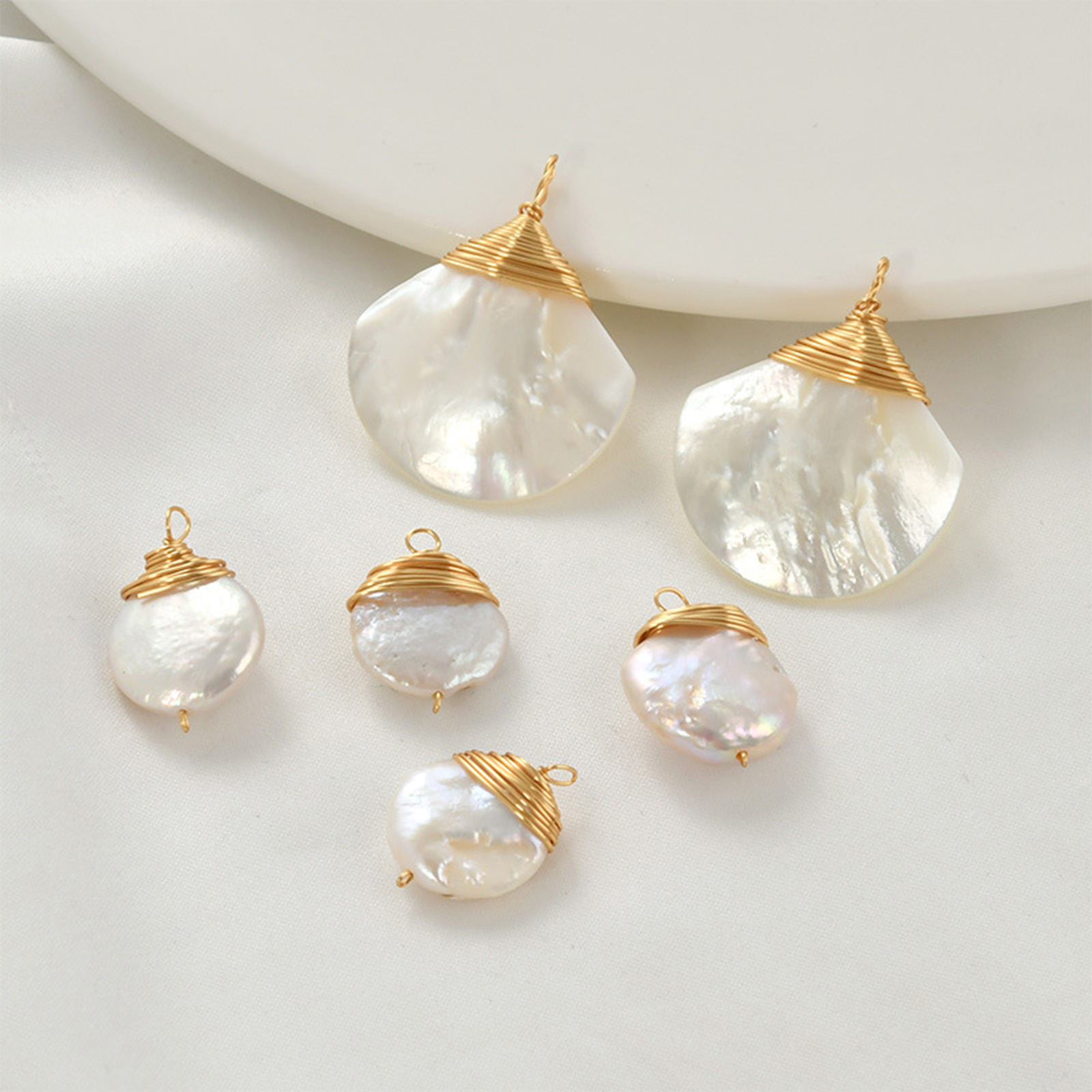 1pc Brass Charms Gold Color Wi - Pearl Earring Stud บทวิจารณ์และราคา