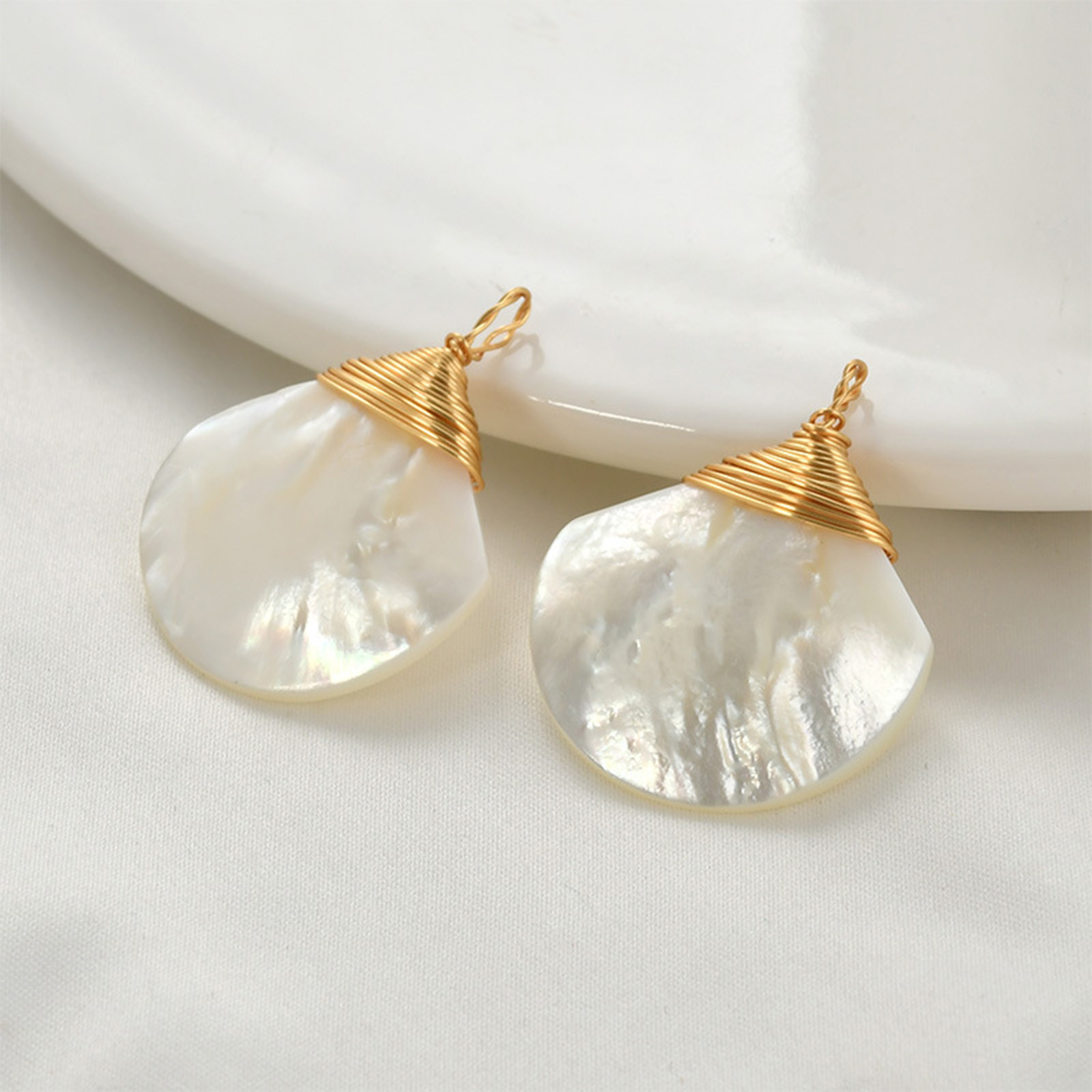 1pc Brass Charms Gold Color Wi - Pearl Earring Stud บทวิจารณ์และราคา