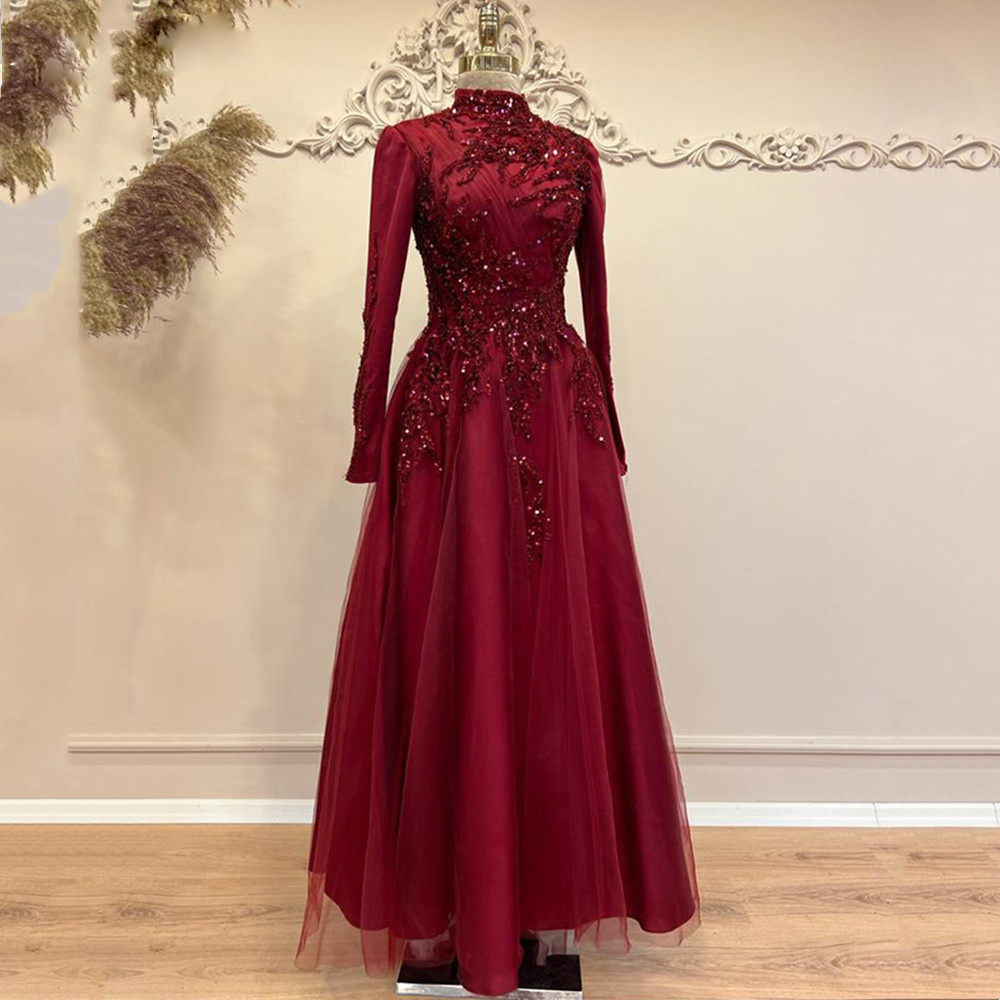 Beads Ankle Length A Line Prom - Women Formal Wear Dubai บทวิจารณ์และราคา