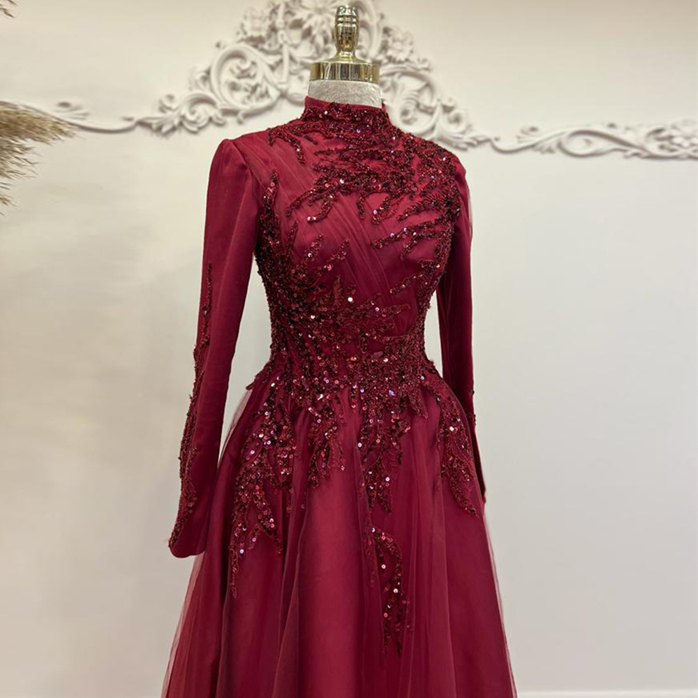 Beads Ankle Length A Line Prom - Women Formal Wear Dubai บทวิจารณ์และราคา