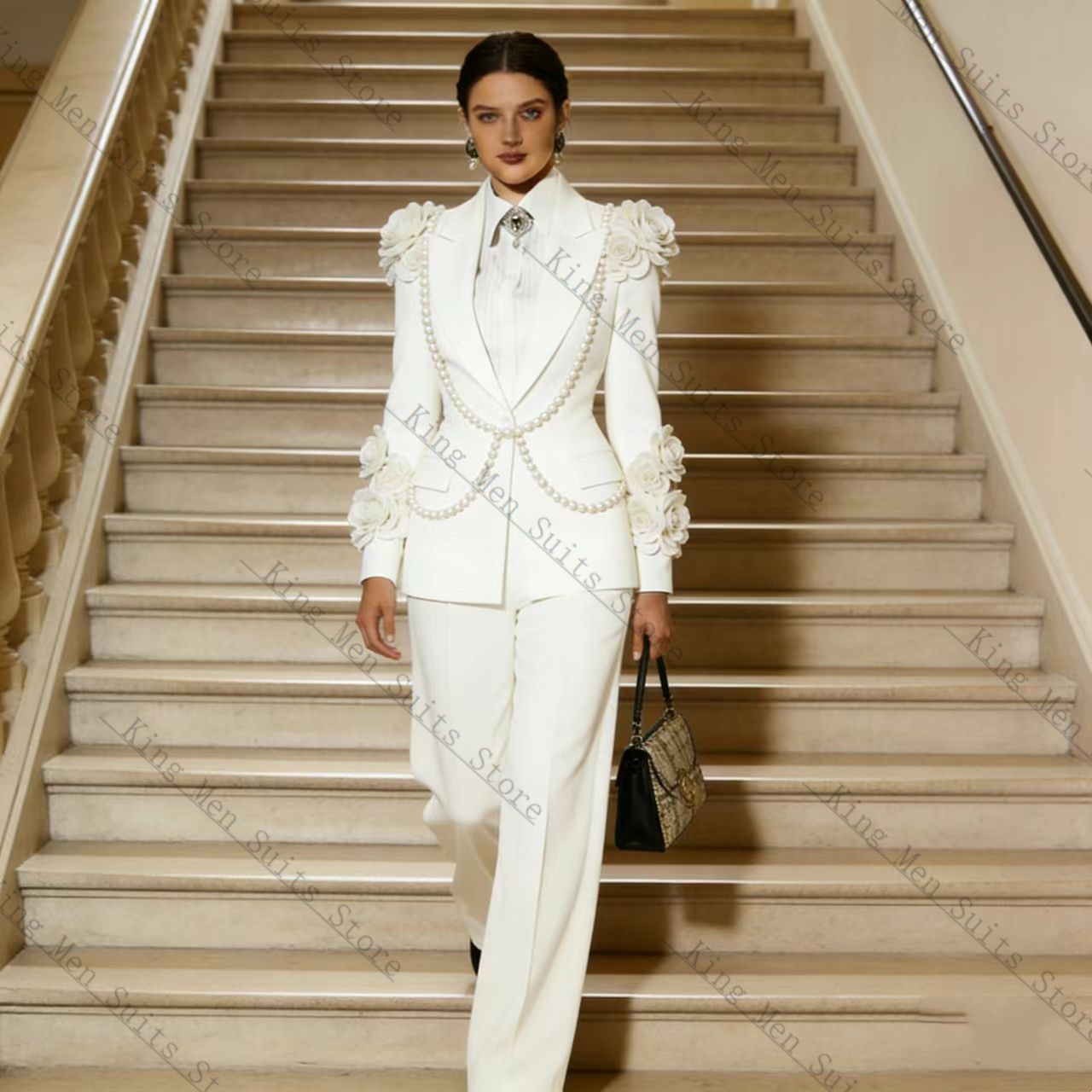 Luxury White Women Suit Set 2  - Women Luxury Formal Wear บทวิจารณ์และราคา