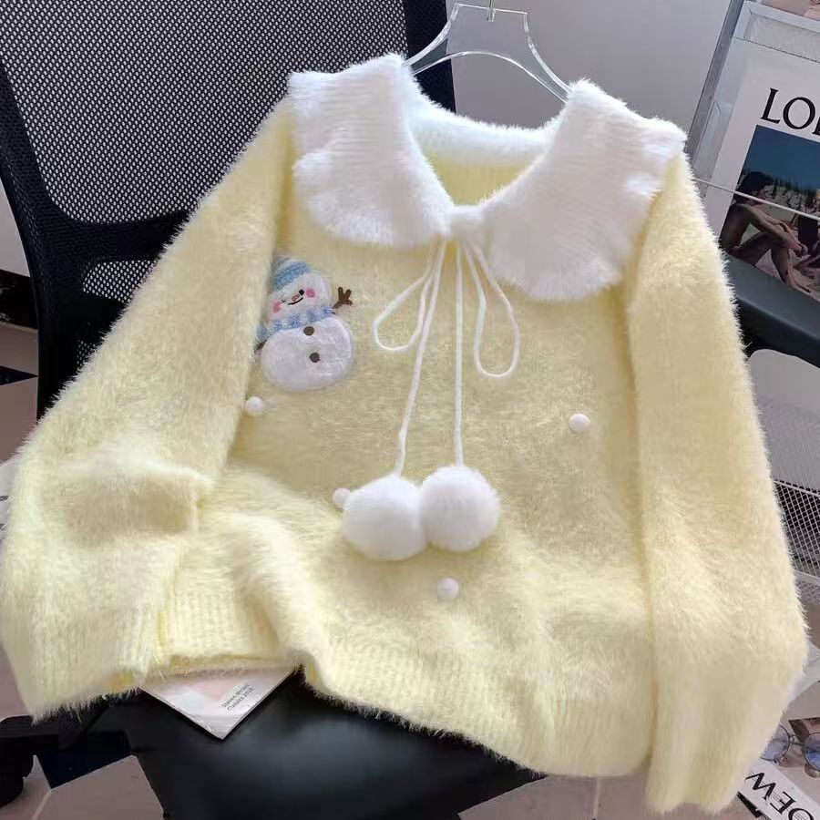 Cute Preppy Style Sweet Faux M - Cashmere Sweater Formal บทวิจารณ์และราคา