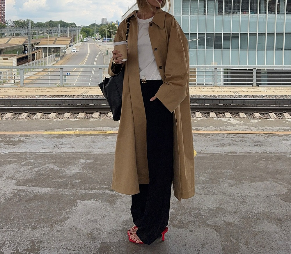 Women's Simple Long Trench Coa - Trench Coat Formal บทวิจารณ์และราคา