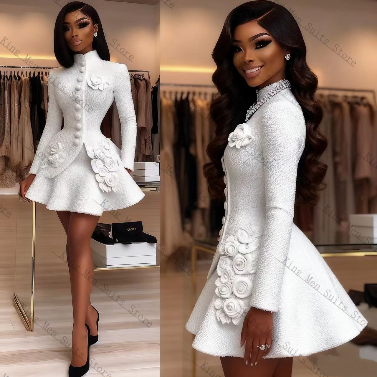 Luxury White Women Suit Set 2  - Women Luxury Formal Wear บทวิจารณ์และราคา