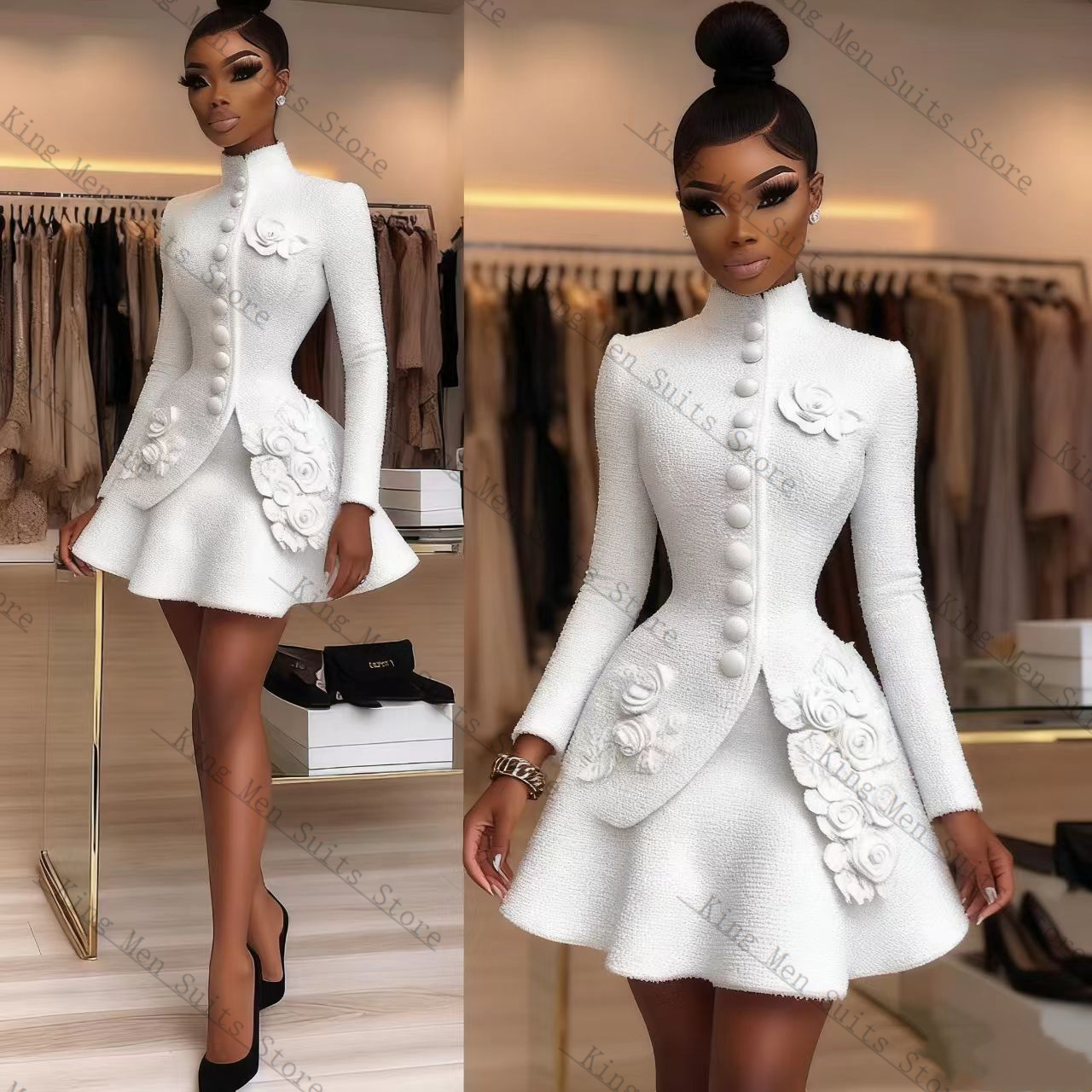 Luxury White Women Suit Set 2  - Women Luxury Formal Wear บทวิจารณ์และราคา