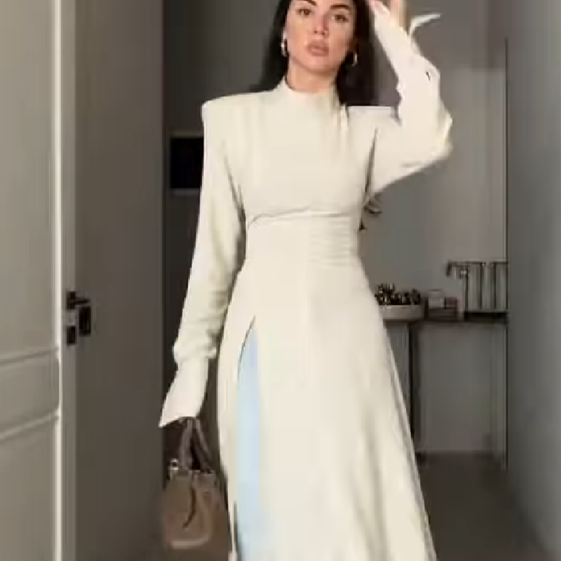 Women's Elegant High Neck Long - Women'S Office Formal Wear For Ladies บทวิจารณ์และราคา