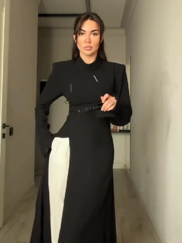 Women's Elegant High Neck Long - Women'S Office Formal Wear For Ladies บทวิจารณ์และราคา
