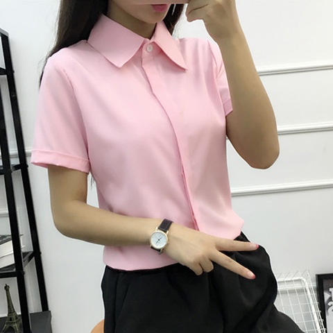 White Loose Short Sleeve Shirt - Large Women'S Formal Wear บทวิจารณ์และราคา