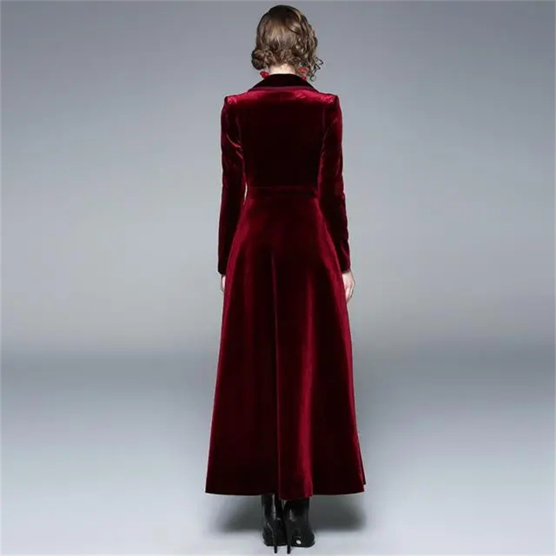 Golden Velvet Long Windbreaker - Trench Coat Formal บทวิจารณ์และราคา