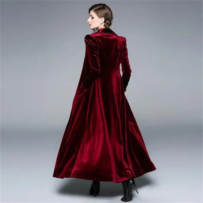 Golden Velvet Long Windbreaker - Trench Coat Formal บทวิจารณ์และราคา