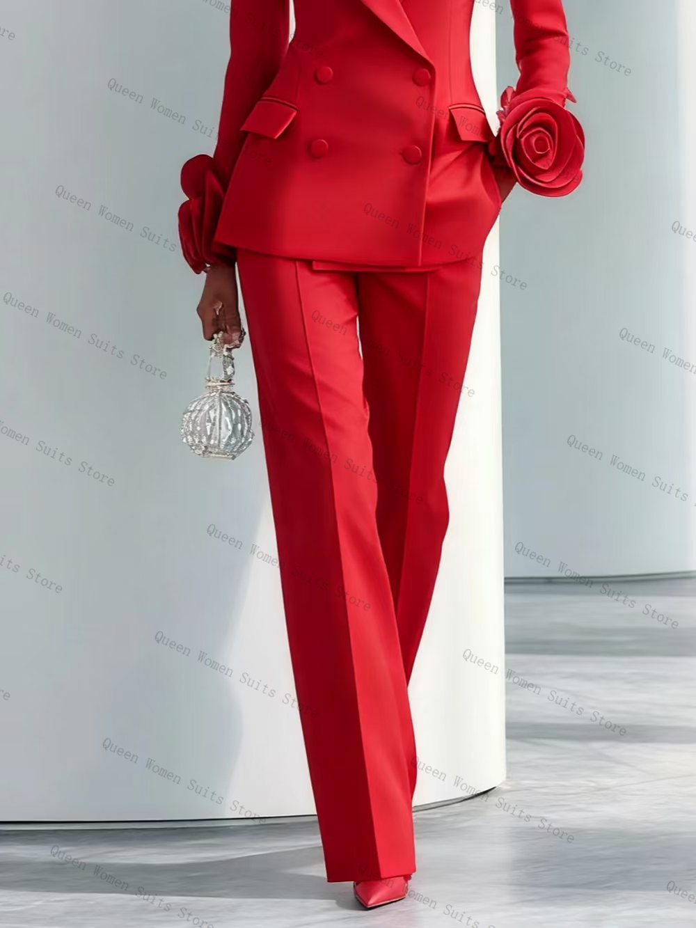 Luxury Red Women Suit Set 2 Pc - Women Luxury Formal Wear บทวิจารณ์และราคา