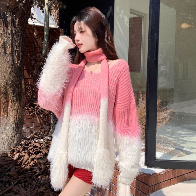 Women's Gradient V-Neck Sweate - Cashmere Sweater Formal บทวิจารณ์และราคา