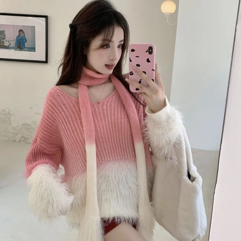 Women's Gradient V-Neck Sweate - Cashmere Sweater Formal บทวิจารณ์และราคา