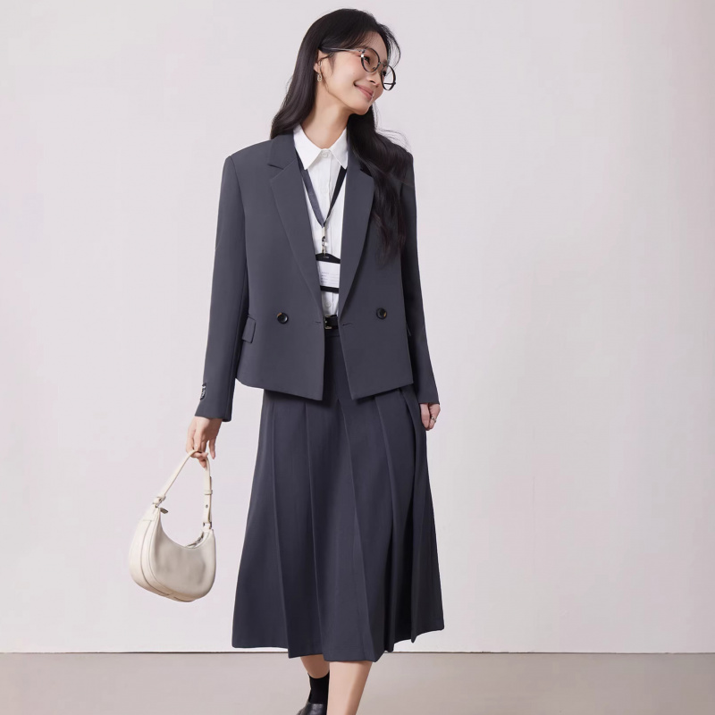 Gray women's suit set for spri - Women'S Formal Wear Petite บทวิจารณ์และราคา