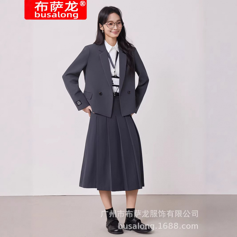 Gray women's suit set for spri - Women'S Formal Wear Petite บทวิจารณ์และราคา