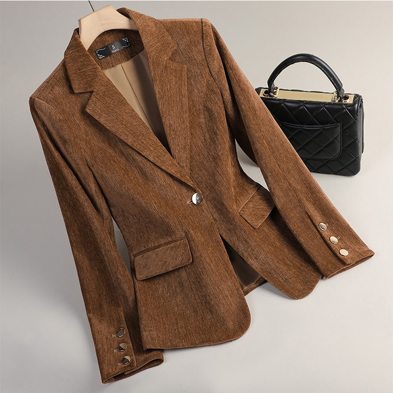 Yellow Gold Velvet Blazer Wome - Women'S Office Formal Wear For Ladies บทวิจารณ์และราคา