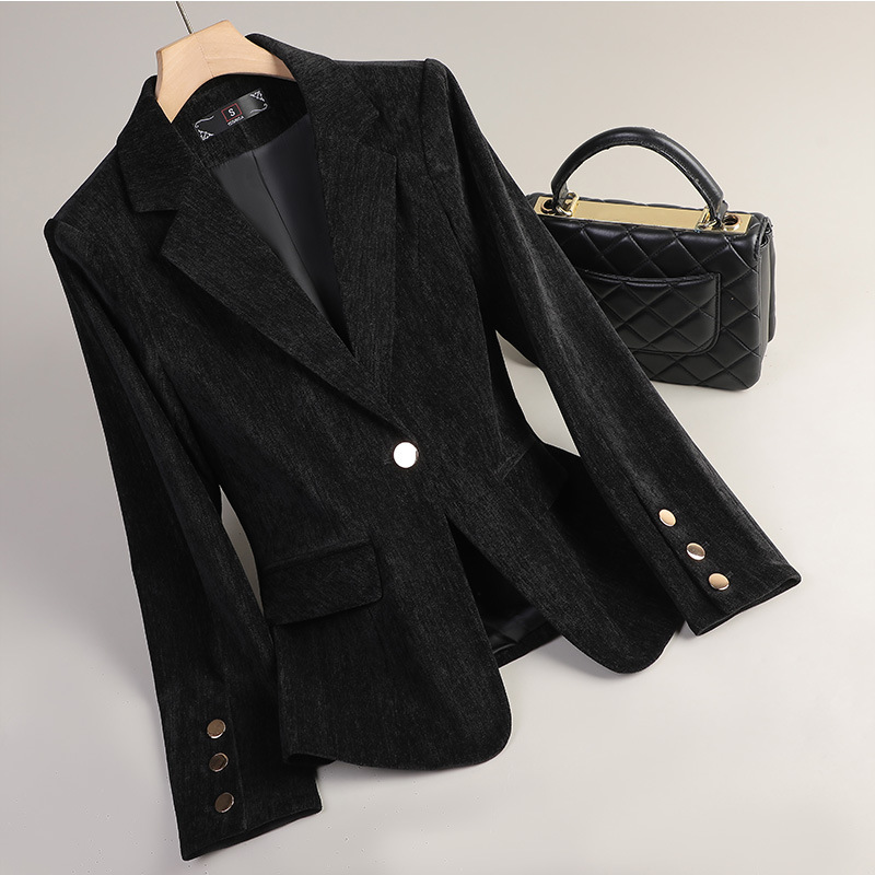 Yellow Gold Velvet Blazer Wome - Women'S Office Formal Wear For Ladies บทวิจารณ์และราคา