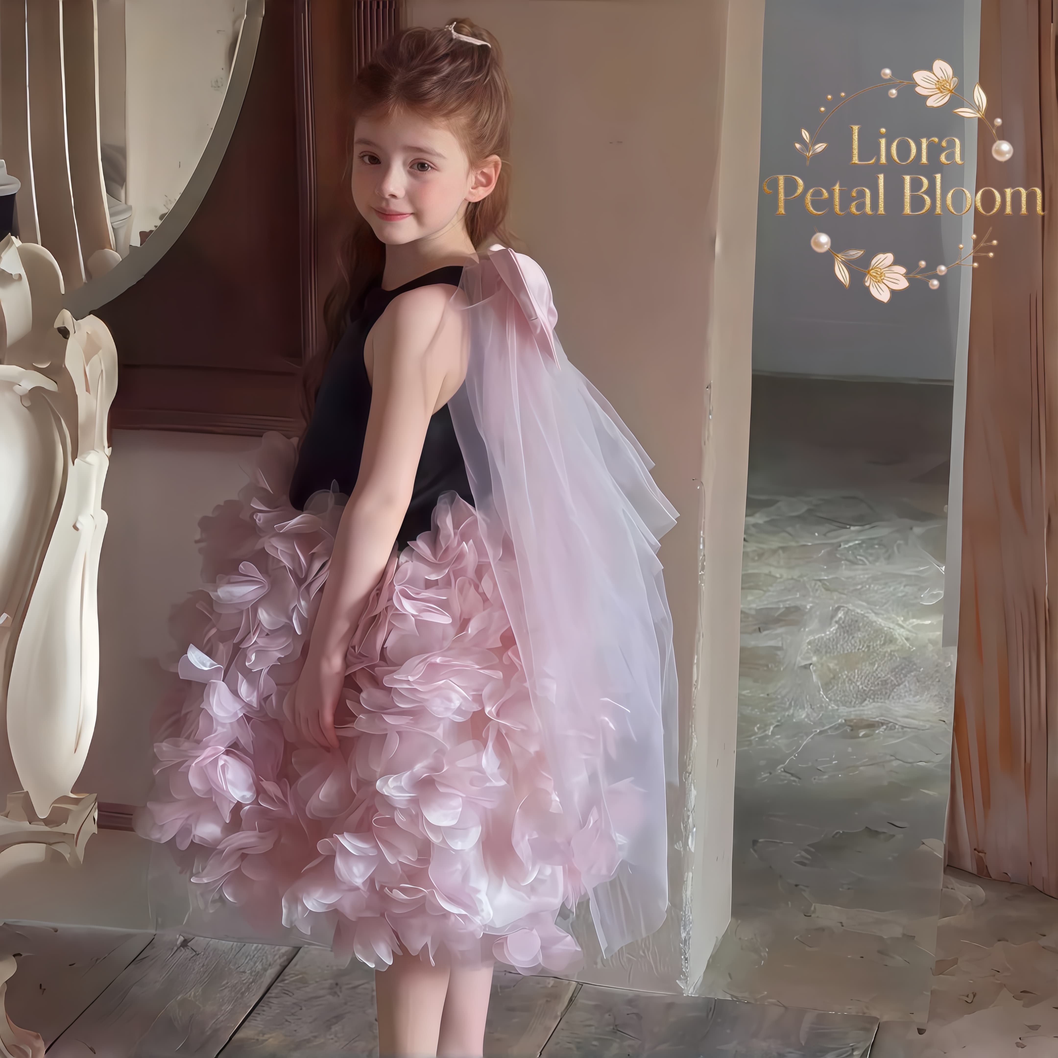 Girls' Black Floral Tulle Dres - Formal Wear Gowns For Women บทวิจารณ์และราคา