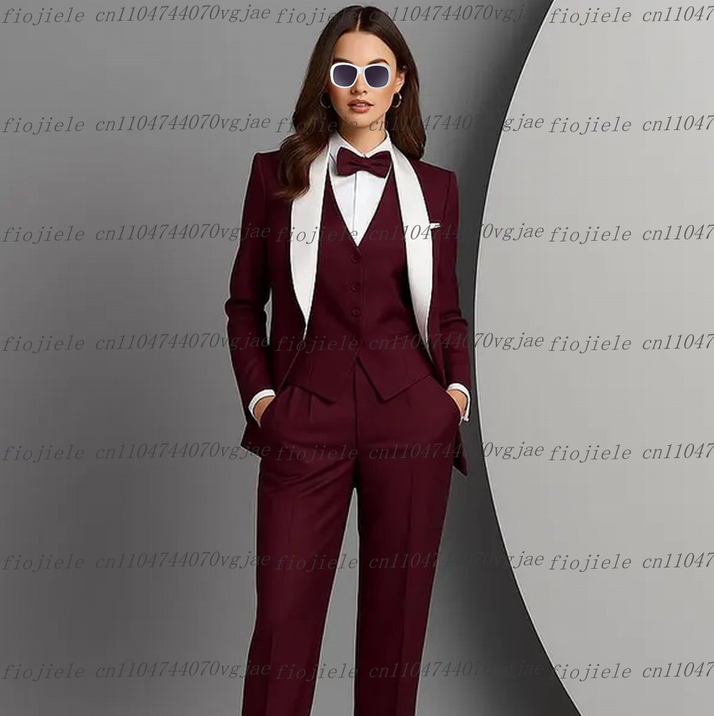 White Burgundy Formal Business - Blazer Set Women Formal บทวิจารณ์และราคา