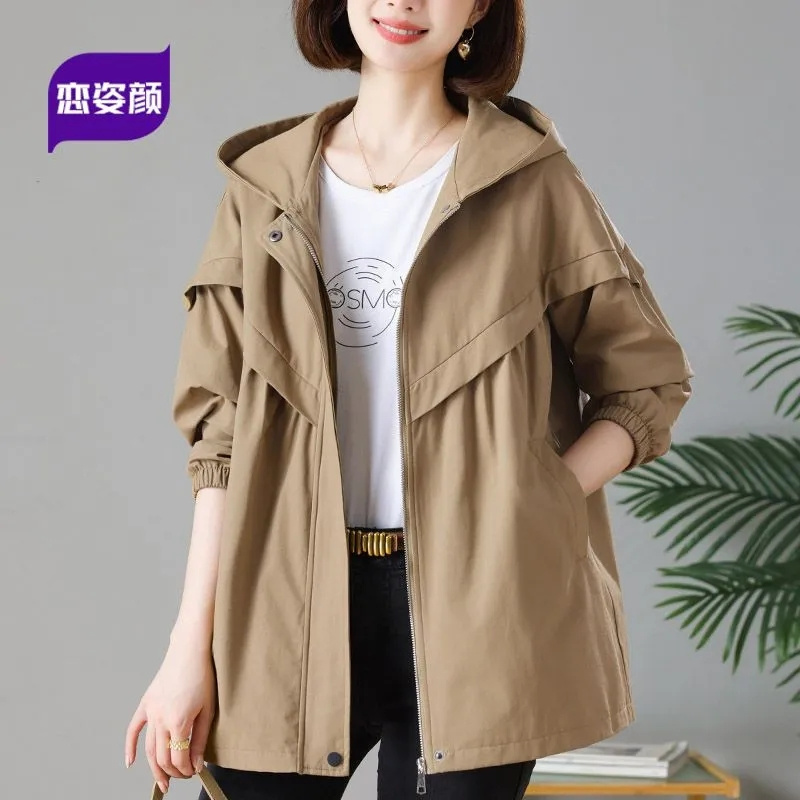 5XL Hooded Trench Coat Casual  - Trench Coat Formal บทวิจารณ์และราคา