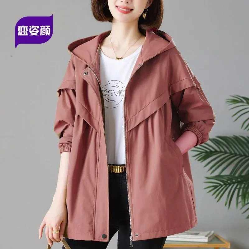 5XL Hooded Trench Coat Casual  - Trench Coat Formal บทวิจารณ์และราคา