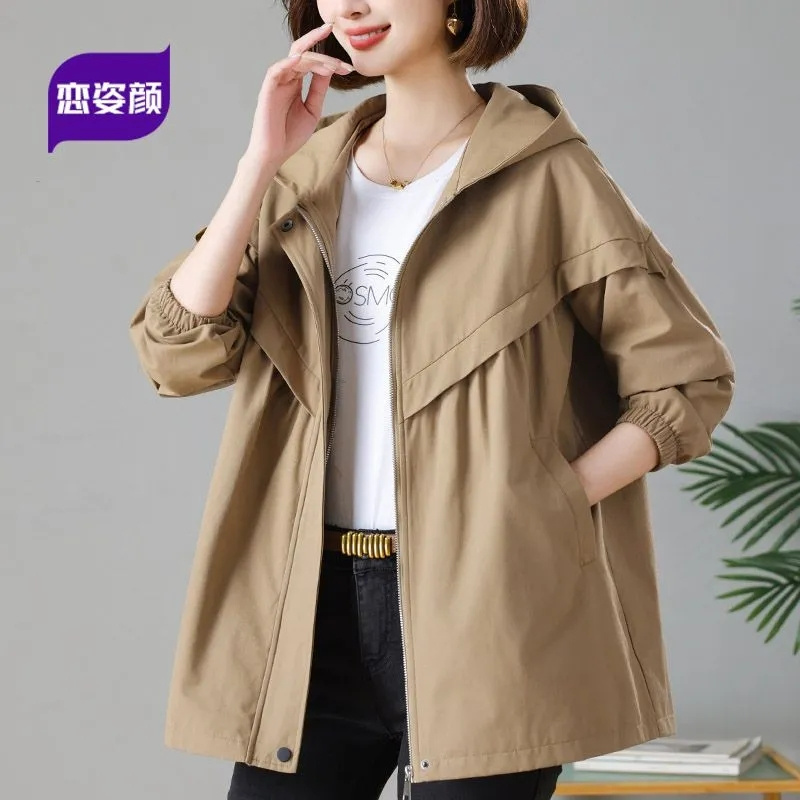 5XL Hooded Trench Coat Casual  - Trench Coat Formal บทวิจารณ์และราคา