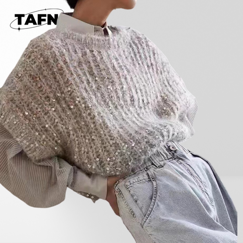 Flash T-shirt Trendy Sequins C - Cashmere Sweater Formal บทวิจารณ์และราคา